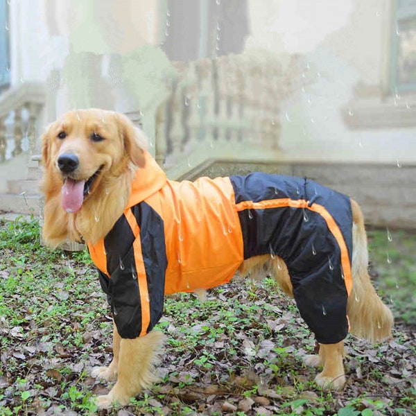 Big Dog Raincoat | Pet Dog Rain Coat Waterproof Reflective Dog Jacket Breathable | Apparel Clothes Pet Supplies | Pet Costumes