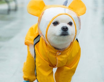 Small Dog Pet Supplies | Pet Dog Raincoat Waterproof Jumpsuit Reflective Rain Coat Sunscreen | Dog Outdoor Clothes Jacket