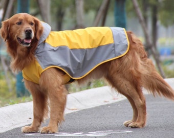 Grand imperméable pour chien | Nouvelles vestes imperméables Pet Dog Rain Coat | Imperméable d’assaut respirant | fournitures pour chiens | Golden retriever Extérieur