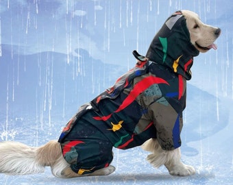 Large Dog Rain Coat, Large Dog Raincoat, Big Dog Rain Clothes, Labrador or Golden Retriever Raincoat, Husky Rottweiler Raincoat Wet Coat