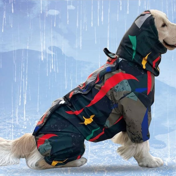 Large Dog Rain Coat, Large Dog Raincoat, Big Dog Rain Clothes, Labrador or Golden Retriever Raincoat, Husky Rottweiler Raincoat Wet Coat