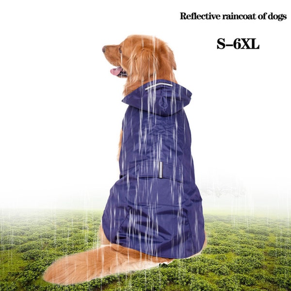 Imperméable pour chien | Manteau de pluie réfléchissant pour chiens de petite et grande taille | Vêtements imperméables Cape de pluie Golden Retriever Labrador | Produits pour animaux de compagnie