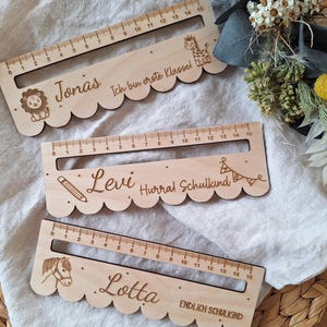 Personalized wooden ruler with name and motif - gift for children, school enrollment, back to school - many different motifs to choose from