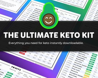 KETO KIT Bundle. Keto Diet Cheat Sheets. Keto Tracker. Low Carb Foods. Printable PDFs. 2022 Diet Foods. Ketones Fitness Grocery Complete