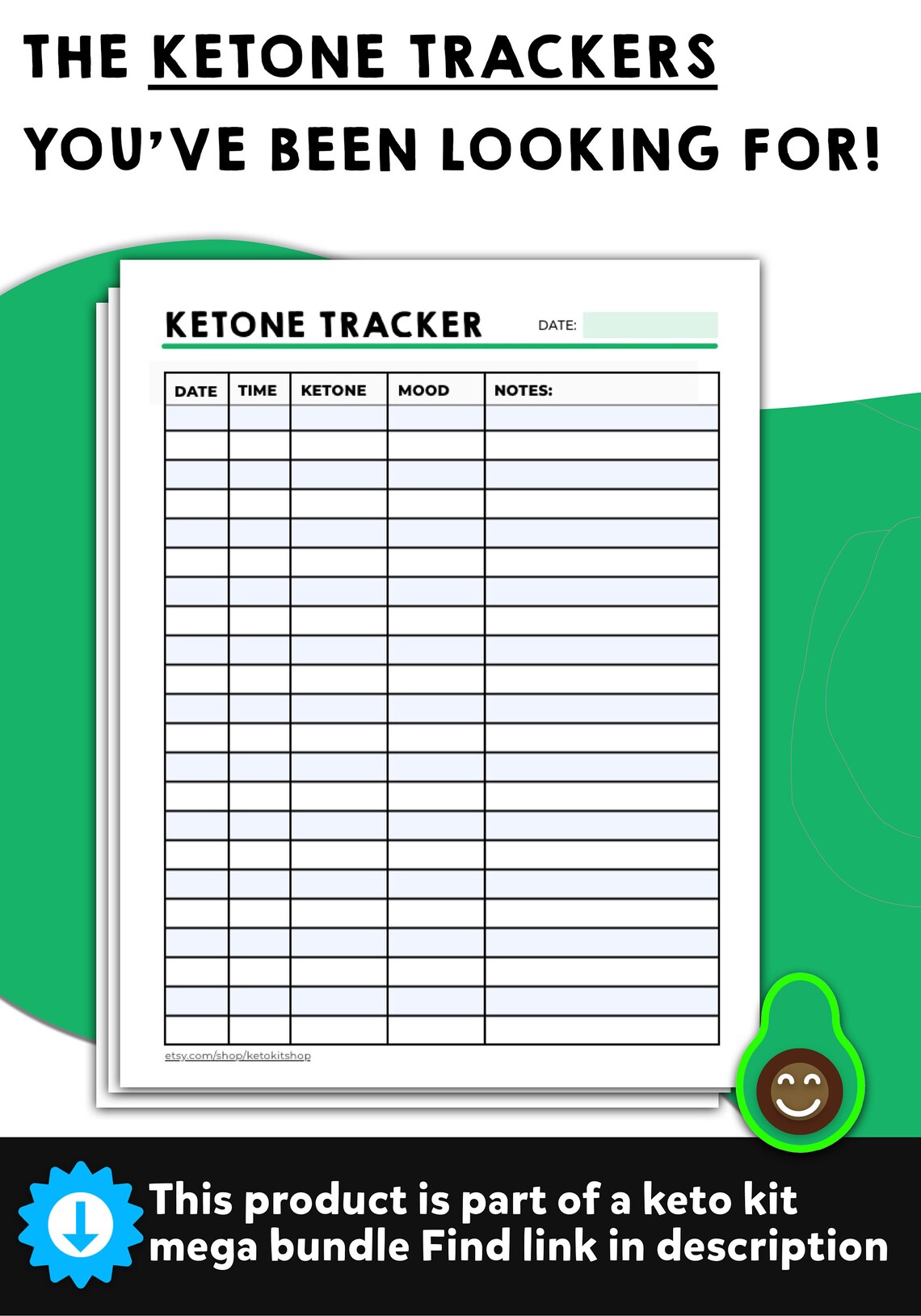 KETONE TRACKER. Ketogenic Food Log. Macro Tracker. Personal Etsy