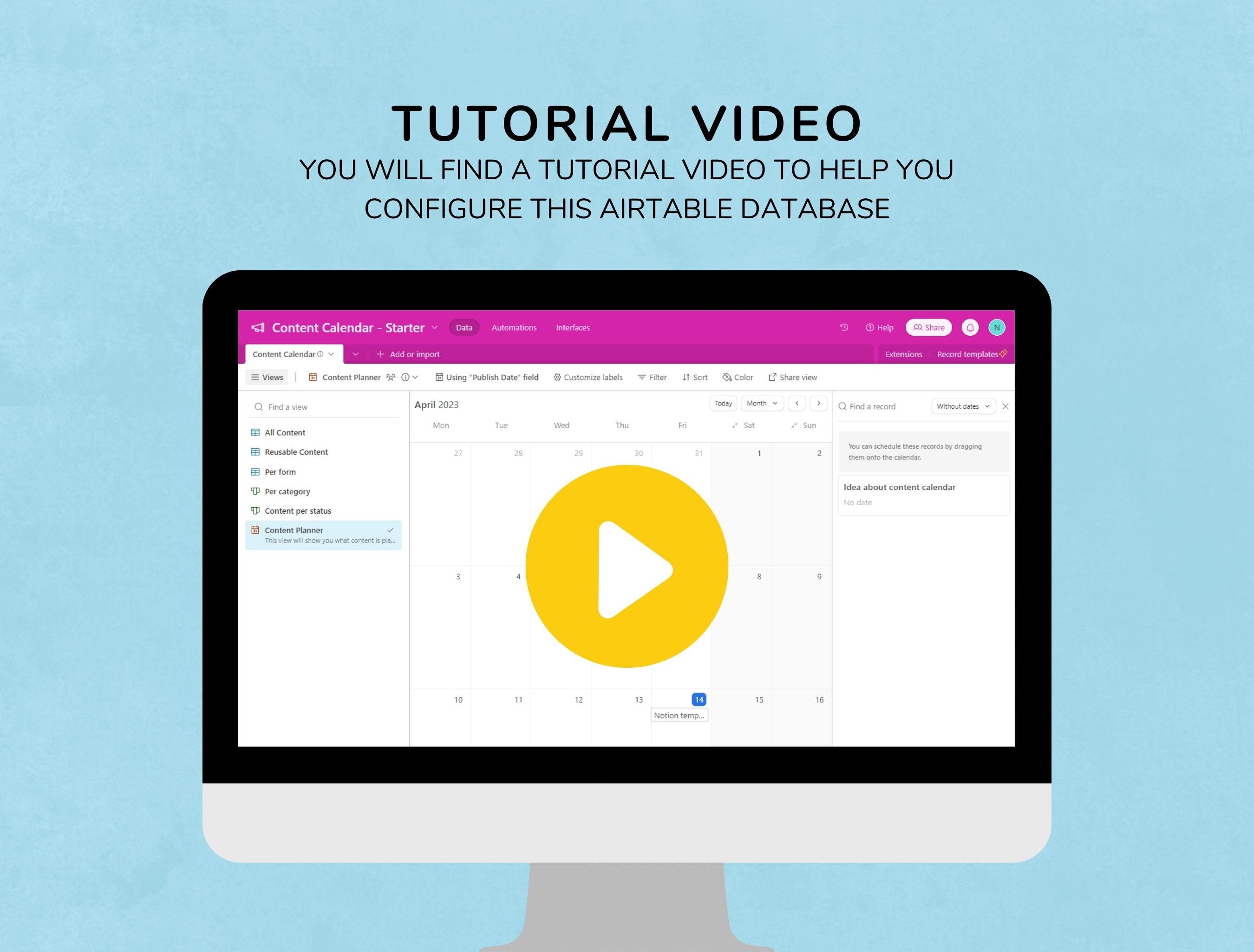Content Calendar Airtable Template Social Media Planner Blog Post Planner Instagram Content Calendar Airtable Template Social Media Planner Blog Post Planner Instagram