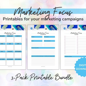 Marketing Campaign Printable - Project Planner Marketing Small Business - Marketing Planner - US Letter, A4, A5