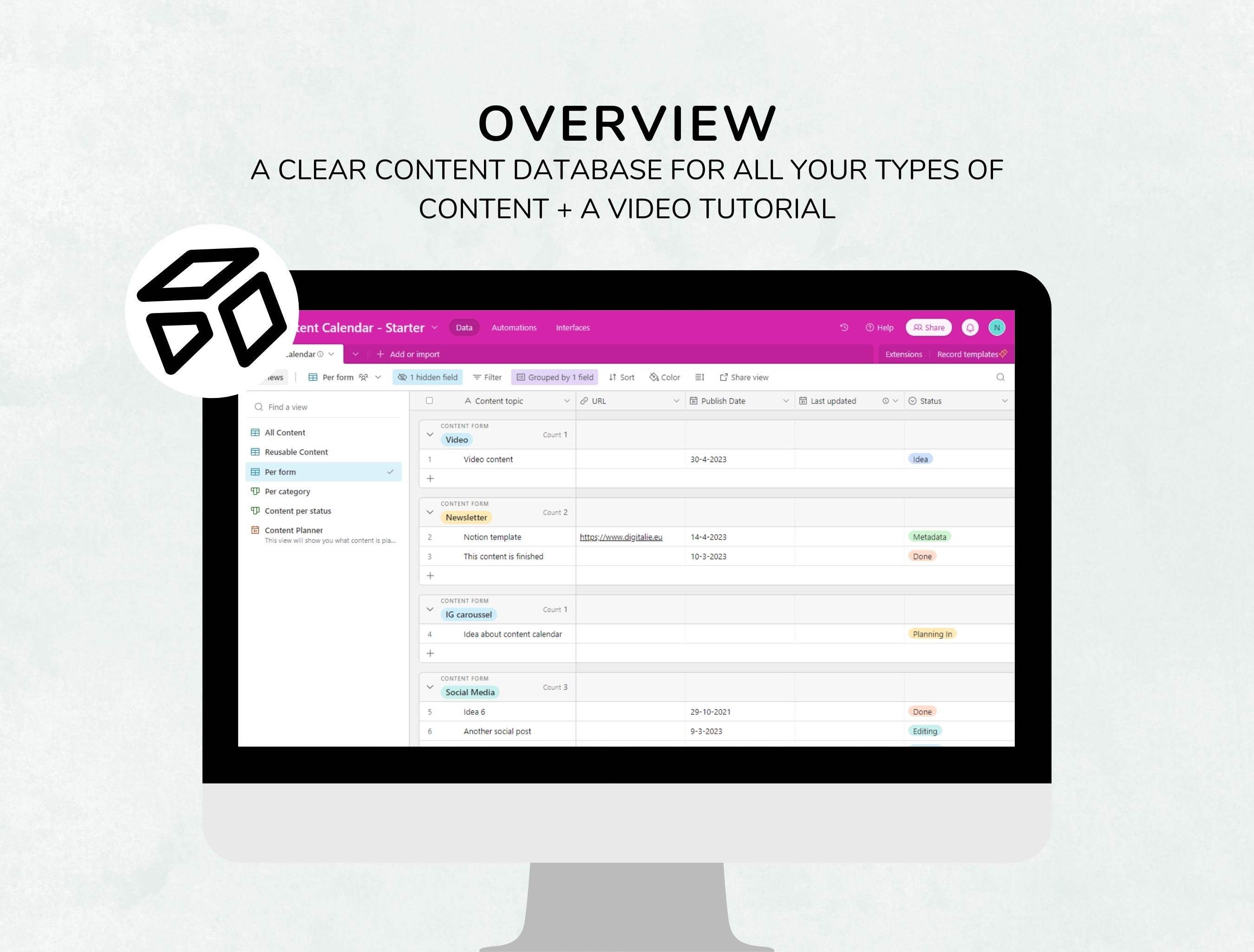 Content Calendar Airtable Template Social Media Planner Blog Post Planner Instagram Content Calendar Airtable Template Social Media Planner Blog Post Planner Instagram