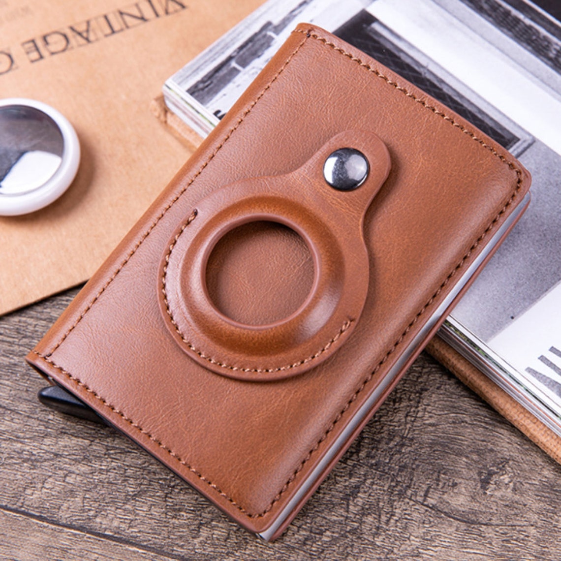 Leather Wallet Airtag Card Holder Wallet RFID Blocker Etsy UK