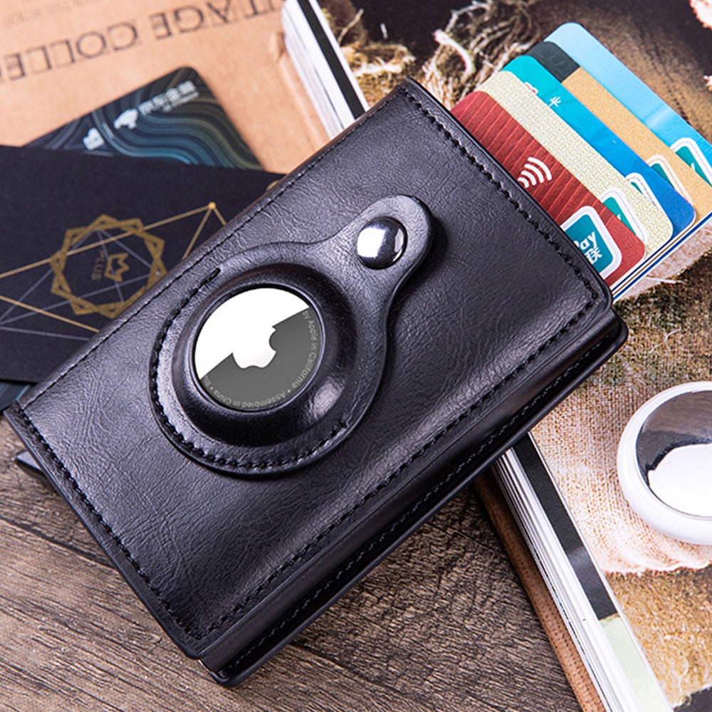 Leather Wallet Airtag Card Holder Wallet RFID Blocker Etsy UK