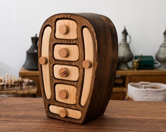 Wardrobe Shaped Wooden Jewelry Box, Special Wooden Rings, Necklaces, Earrings, Jewelry and Accessory Boxes For Mother's Day