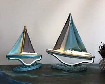 Custom Modern Lamp with Special Sailboat & Ship Sign, Decorative, Cool, Fun and Unique Lighting For Reading, For Bedside,