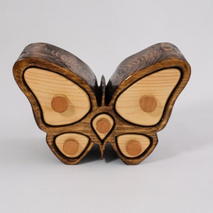 Butterfly Shaped Wooden Jewelry Box, Special Wooden Rings, Necklaces, Earrings, Jewelry and Accessory Boxes For Mother's Day image 2