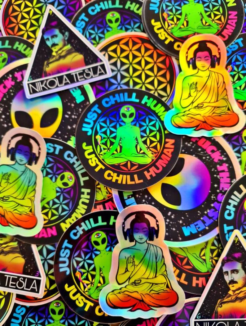 HOLOGRAPHIC STICKERS PACK - Etsy