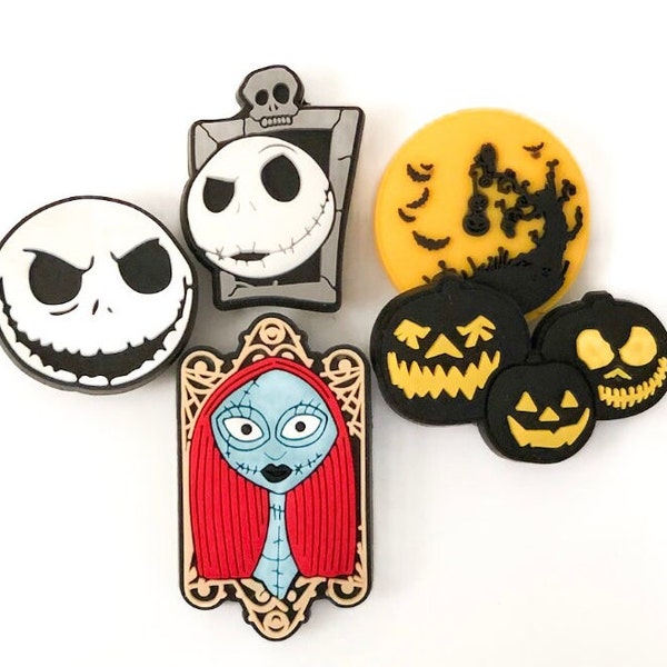 5pc Halloween Nightmare before Christmas Jack Skeleton Shoe Charms / Charm for Boys Girls Adults Men Women