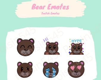 6 x Twitch Bear Emotes (animated & standard)