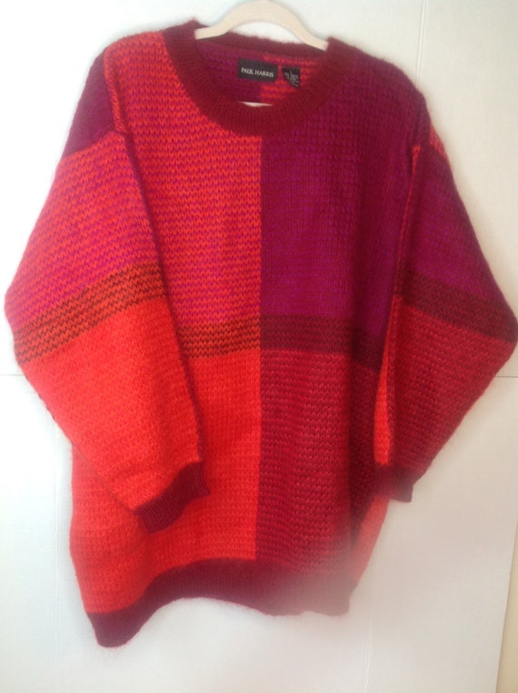 vintage Paul Harris Sweater Mohair Pink Orange Rus