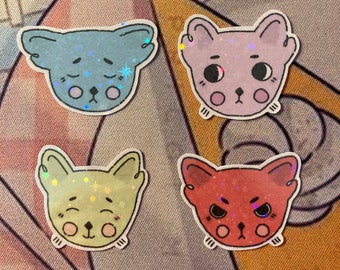 Set of 4 cat stickers - Set of 4 cats stickers