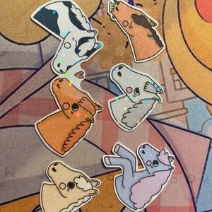 Lot de 5 stickers chevaux en papier recyclé holographique - Set of 5 horses stickers recycled paper holographic