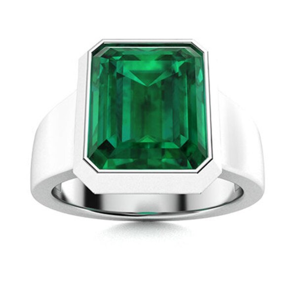 Lab Created Emerald Ring Etsy
