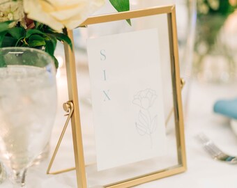 Número de mesa de boda, tarjeta de número de mesa de guión elegante, 4x6, números de mesa azul polvoriento, descarga instantánea, números de mesa de descarga digital