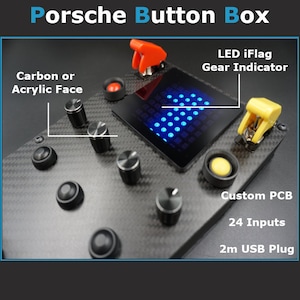 BBJ Sim Racing PC USB 30 Function Pro Series Button Box Black/Carbon