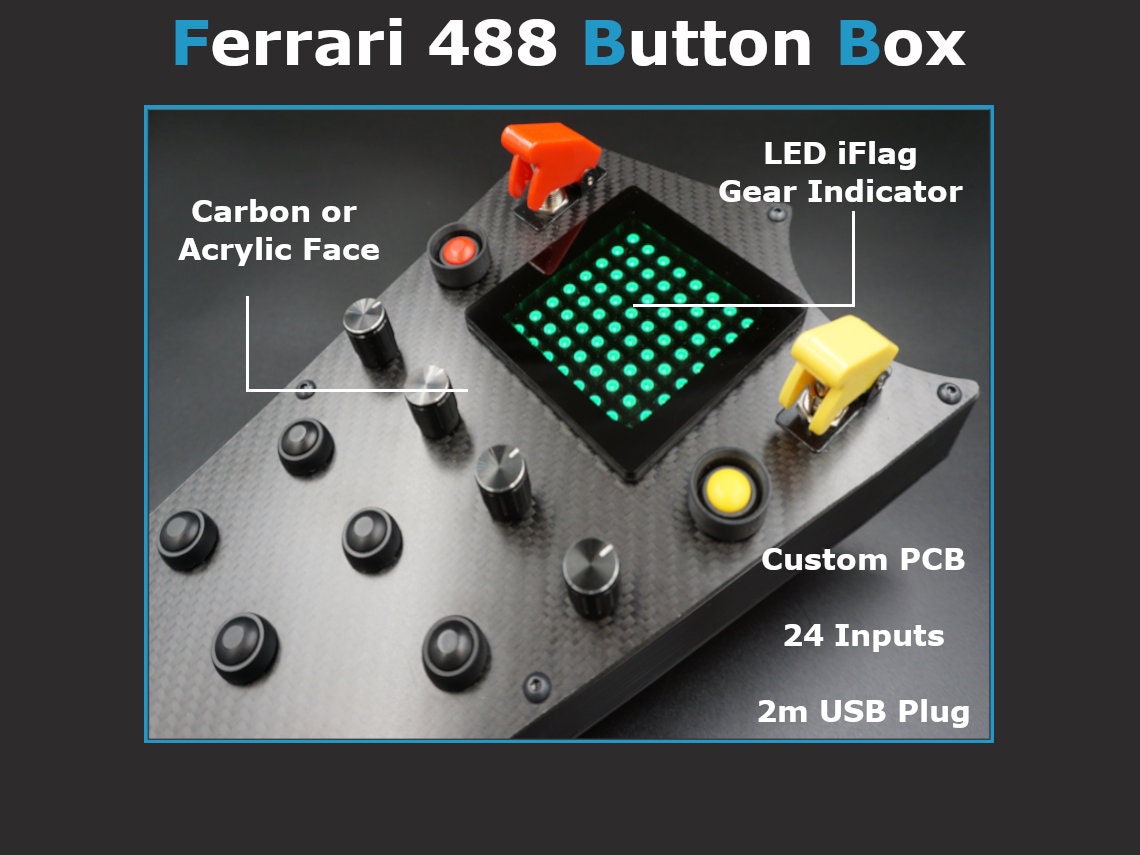 Ferrari 488 Button Box - iFlag - Gear Indicator - FREE DELIVERY