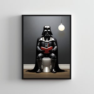 Creative SERIES #10, Starwars wall poster, Starwars artwork, Darth vader wall print, Star wars art, Bathroom art toilet, restroom wall art