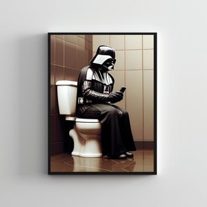Creative SERIES #33, Starwars wall poster, Star wars art work, Darth vader wall poster, Starwars poster prints, Bathroom art toilet