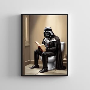 Creative SERIES #63, Starwars wall poster, Starwars artwork, Darth vader wall print, Star wars art, Bathroom art toilet, restroom wall art