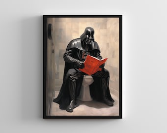 Creative SERIES #02, Starwars-muurposter, Star Wars-kunstwerk, Darth Vader-muurposter, muurkunst toilet, badkamerkunst toilet