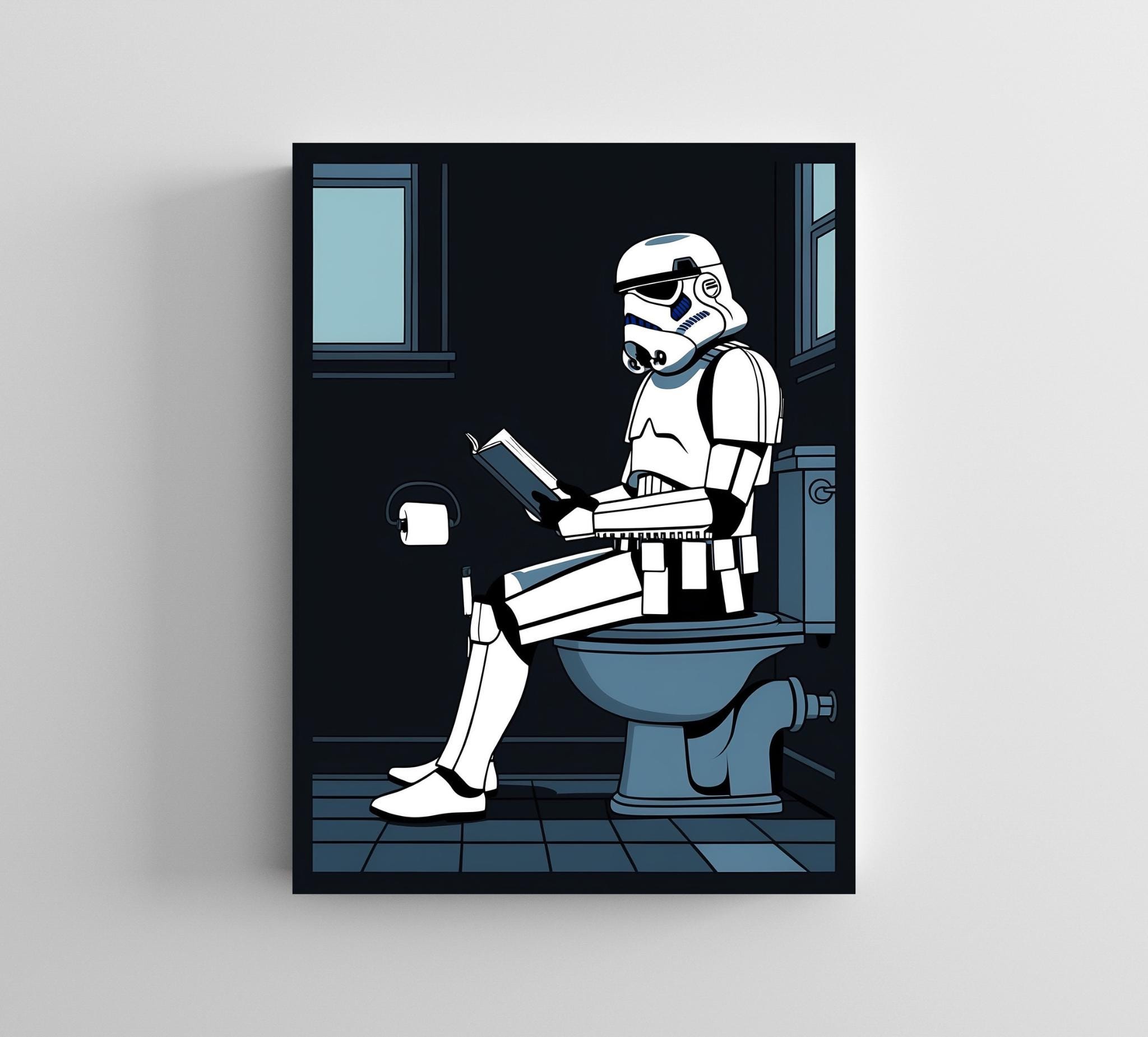Creative SERIES #62, grappige Starwars-poster, Starwars-kunst, Starwars-print, Stormtrooper-kunst aan de muur, Starwars-print, badkamerkunsttoilet