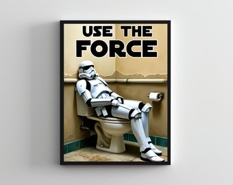 Creative SERIES #37, Starwars Storm Trooper-poster, Starwars-kunst, grappig toiletkunst aan de muur, Starwars-print, badkamerkunsttoilet, Starwars-fans