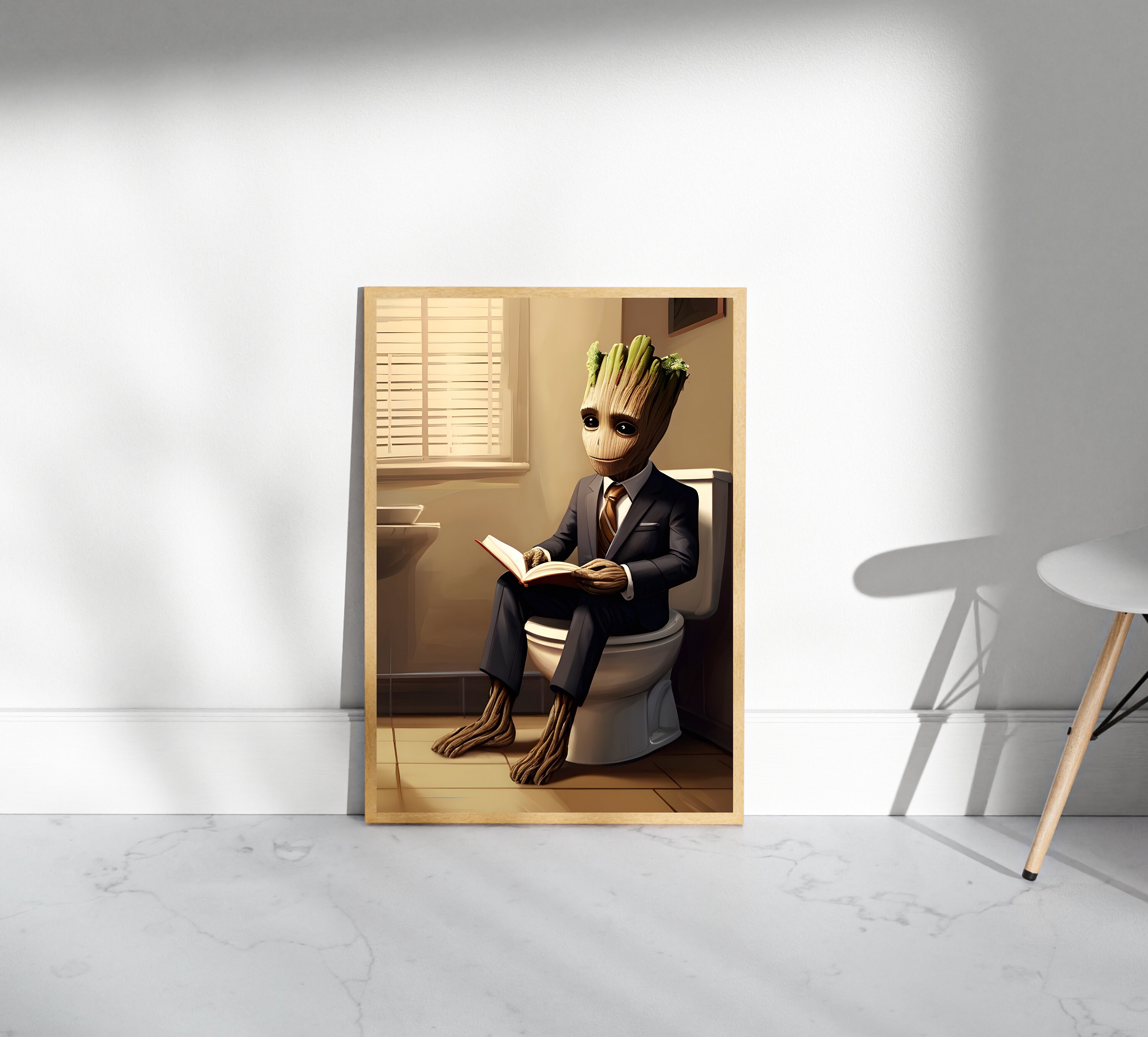 Funny Toilet Art SERIES 14 Marvel Groot on Toilet, Groot Print, Marvel ...