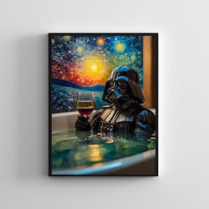 Van Gogh SERIE # 11, Starwars Kunst Poster, Star Wars Wandkunst, Darth Vader Poster, Starwars Druck, lustiges Badezimmer Kunst Toilettenposter, Fan Art