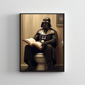 Creative SERIES #50, Starwars wall poster, Starwars painting, Darth vader wall art, Starwars prints, Funny toilet art, Restroom wall art