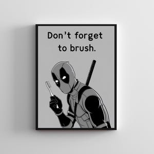 Bathroom art SERIES #16, Superheroes wall art, Deadpool poster, Superhero poster, Deadpool print, Bathroom wall art, Deadpool art