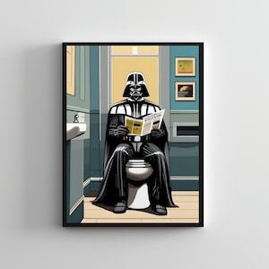 Creative SERIES #38, Funny Star wars art, Printable toilet art Darth vader print, Funny wall print, Darth vader poster, Funny decor