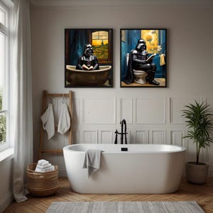 Wall Art Set SERIES #02, Star wars posters, Funny bathroom wall art, Darth vader art, Star Wars wall art, Bathroom poster idea, Art gift