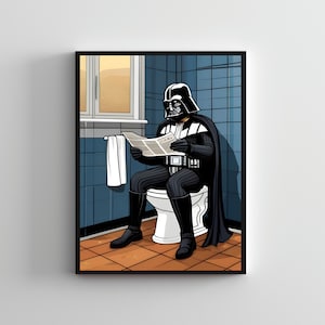 Creative SERIES #26, Starwars wall poster, Star wars art work, Darth vader wall poster, Starwars poster prints, Bathroom art toilet