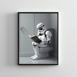 Creative-SERIE #03, Starwars Wandposter, Starwars Malerei, Stormtrooper Wandkunst, Starwars Drucke, lustige Toilettenkunst, Restroom Wandkunst
