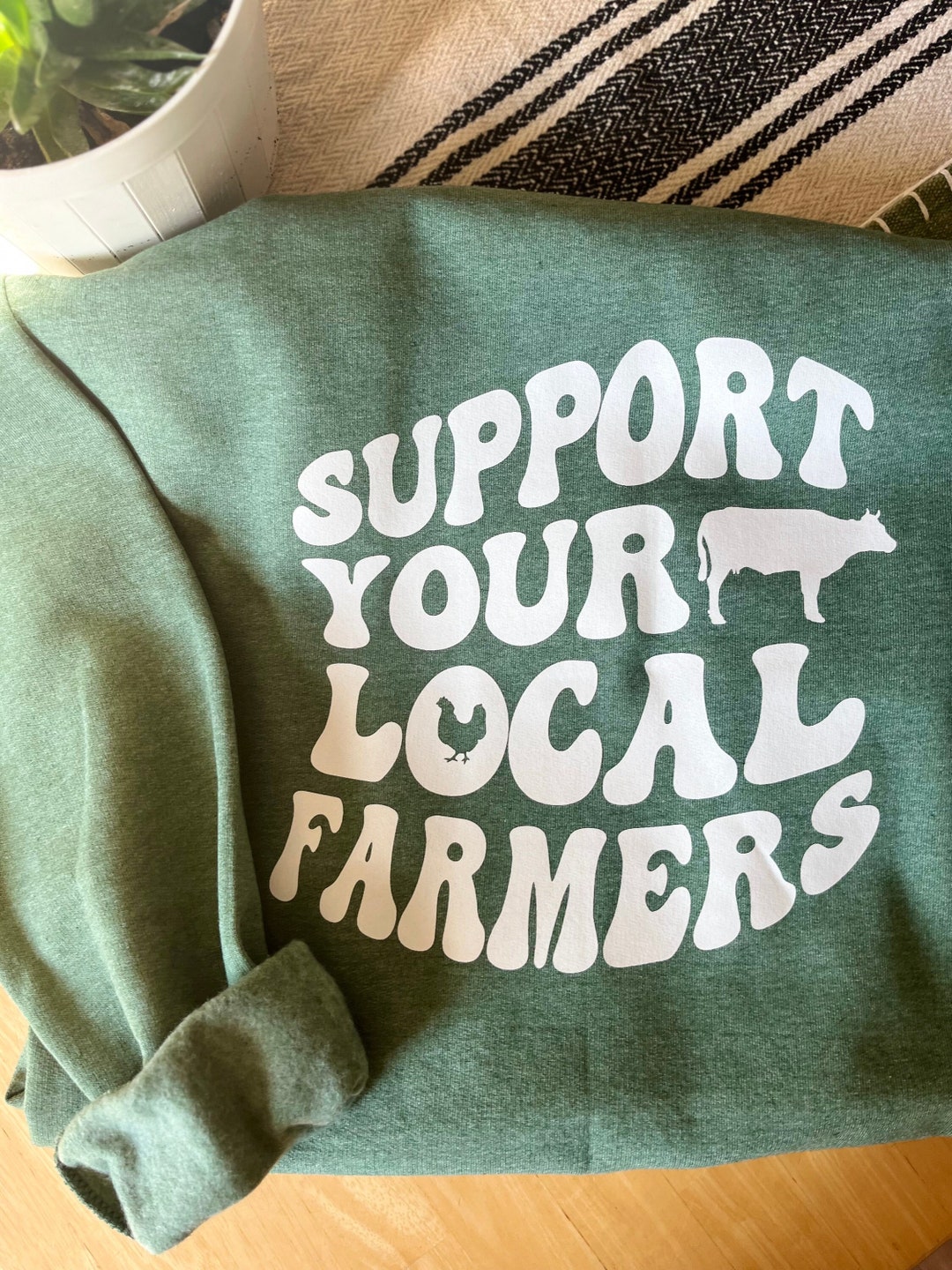 Support Your Local Farmers Crewneck - Etsy
