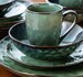 Tableware set 16, 32, 48 pcs. | 'Color' collection green | Ceramics, stoneware 