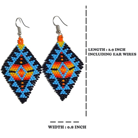 Native American Beaded Earringsseed Bead Earringshandmade Etsy