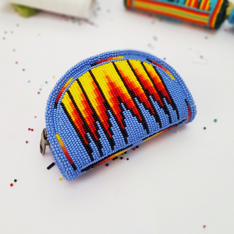 Beaded Coin Purse Change Purse for Women Zippered Change Etsy