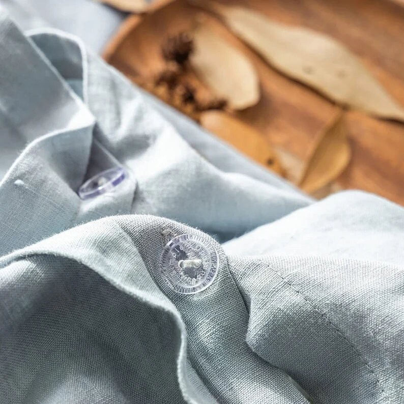 Linen Duvet Cover Dusty Blue Color Duvet Cover Boho Bedding Etsy