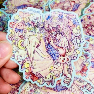 Kawaii heart sticker WATERPROOF VINYL | 2.98”x3” sticker | Kawaii sticker cute art, illustration Kawaii art Kawaii y2k sticker harajuku