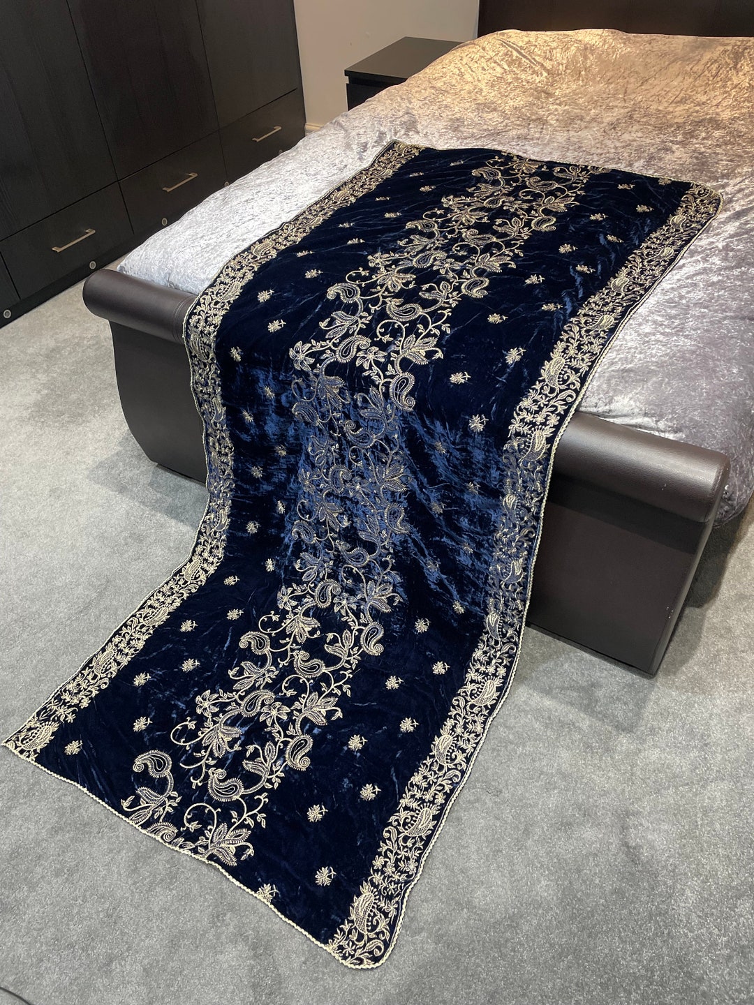 embroidered velvet shawl