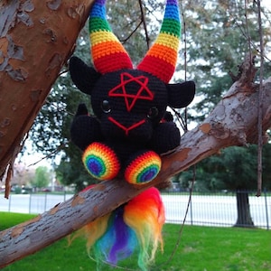 Baphomet Goat pre-order Crochet stuffed Toy, Made To Order Plushie, Hand crafted stuffed animal