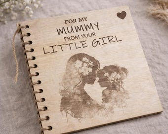 Personalised wooden Mother's Day card from little daughter, card for mum, personalised card, gift for mummy gift